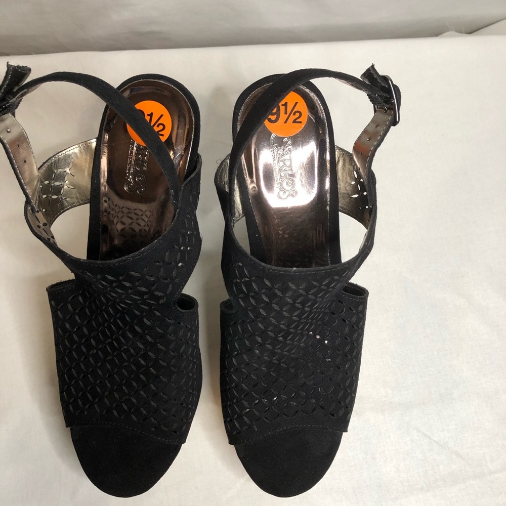 Carlos Bristol platform wedge black sandals - Picture 2 of 7